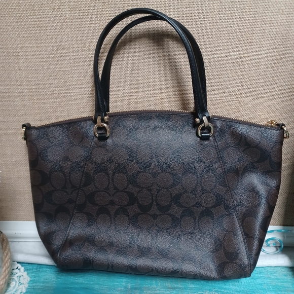 New Coach Prairie Satchel In Signature Canvas Brown/Black Style B2157- F79998 - Picture 8 of 16